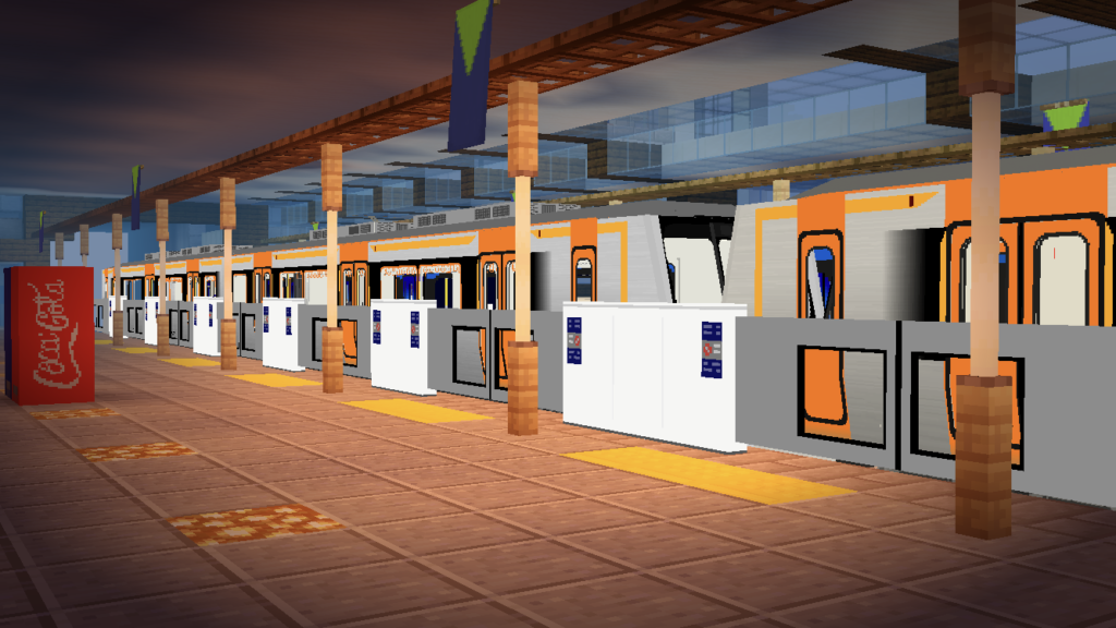 京成電鉄風のホームドアと拝島駅の商工バー式ホーム柵がセットになったアドオン。